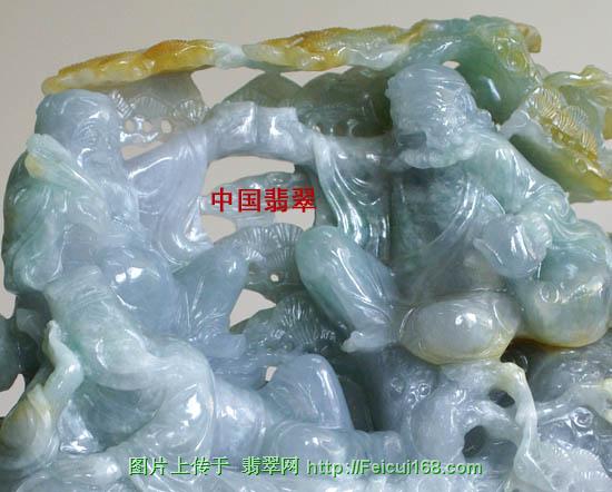 翡翠，翡翠玩件，翡翠三仙精品摆件，白玉，和田玉，玉器，田黄石，古玉，清乾隆白玉鹤鹿同春笔筒，爱玉、敬玉、颂玉、咏玉