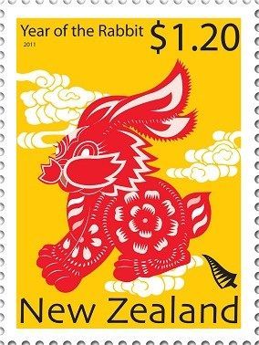 新西兰推出兔年纪念邮票