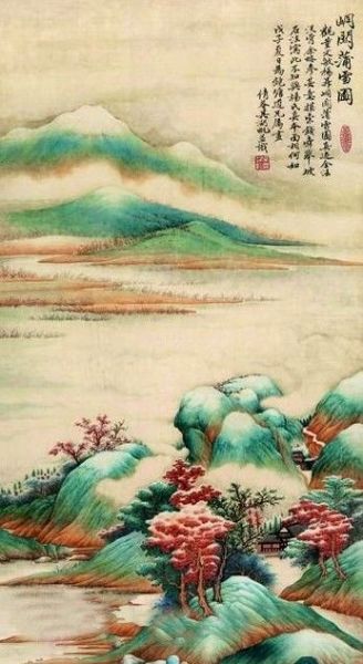 《石渠宝笈》中收录的《竹溪六逸图》。