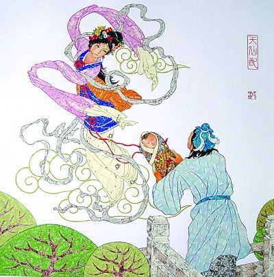 邮票拼出《天仙配》