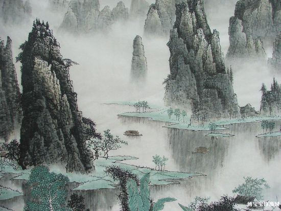 杜好峰山水作品《漓江春色》 （图片来源：博宝宝珍商城）