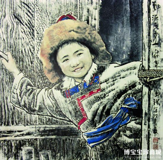 姬国强《鄂温克少女》（图片来源：博宝宝珍商城）