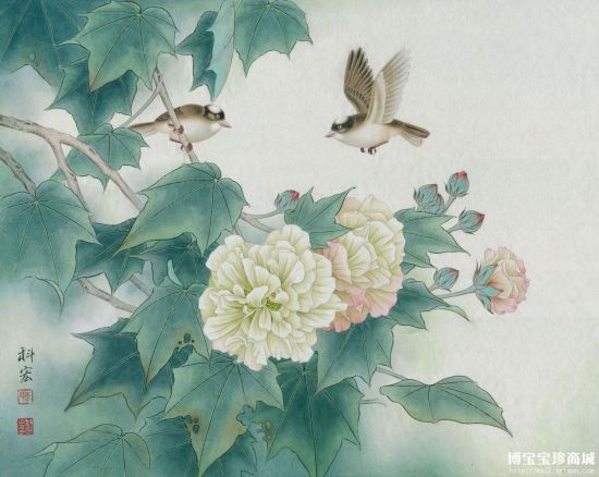 李科宏花间双鹊自有情...（图片来源：博宝艺术网宝珍商城）