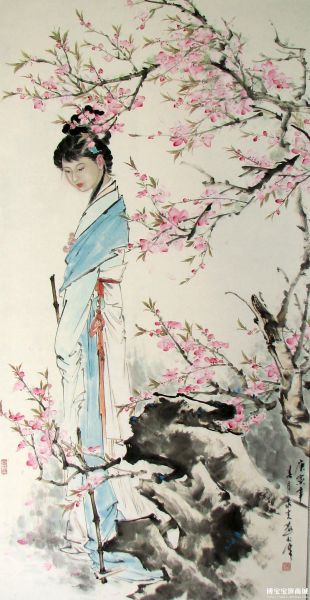 赵永夫黛玉葬花 (图片来源：博宝艺术网宝珍商城）