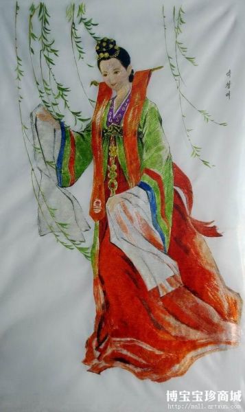 朴清美 朝鲜刺绣《新娘》（图片来源：博宝艺术网宝珍商城）