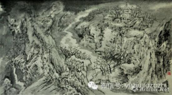 　徐进波《空山系列二》水墨 64X34cm 2013年