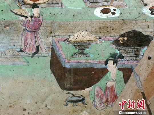 烹饪??莫高窟第236窟（中唐）。　敦煌研究院供图　摄