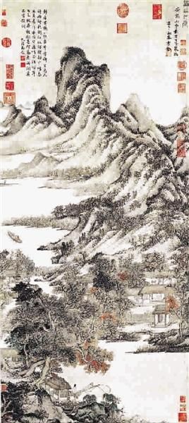 　元?王蒙《秋山草堂图》。
