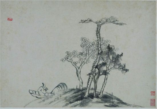 朱耷山水册第一