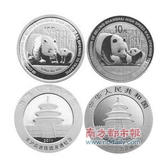 京沪高铁加字熊猫金银币