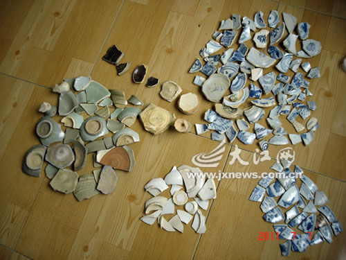 鄱阳湖老爷庙水域发现大量明代青花瓷片 