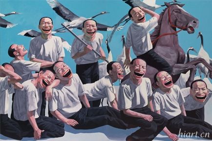 岳敏君的《希阿岛的屠杀》，估价待询，或将打破岳敏君个人作品价格的世界纪录