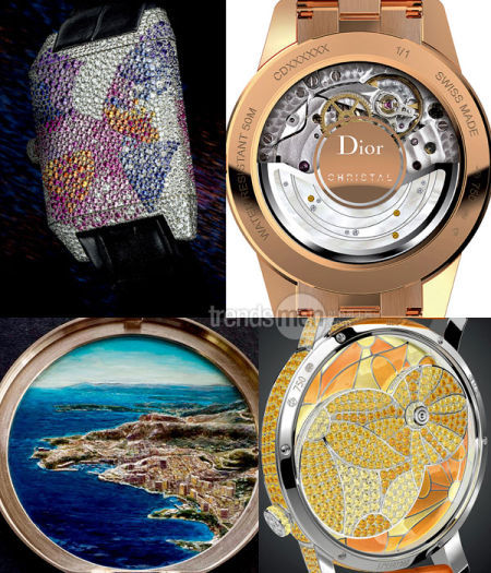 积家Reverso Squadra Art珠宝表；Dior Christal Haute Couture Passage N2手表；梵克雅宝Midnight in Monaco摩纳哥夜空手表；名士Classima Executives XL珠宝表