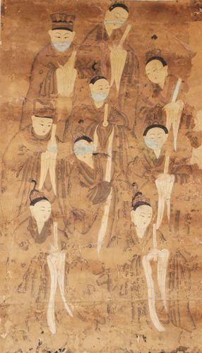 1《十八罗汉》 明 纸本 纵120厘米 横50厘米