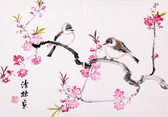 张清栋《花鸟册页》