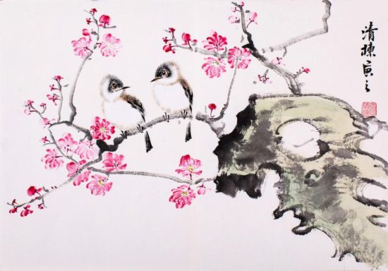 张清栋《花鸟册页》