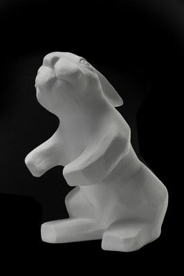 中国工艺美术大师吴锦华兔年力作“高瞻远瞩”辛卯兔陶瓷雕塑。