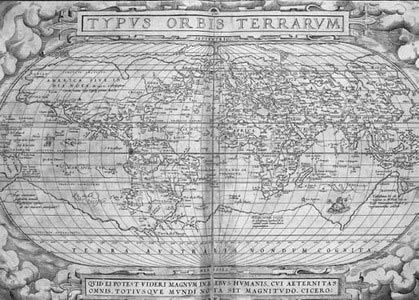 奥尔特留斯《寰宇全图》（1573，印刷书）。