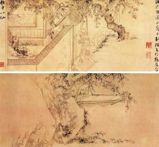 明代杜堇《古贤诗意图》长卷 纸本 横108.2厘米，纵28厘米，北京故宫博物院藏。