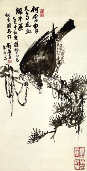 刘海粟《松鹰》