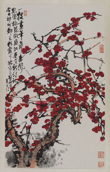 刘海粟《红梅》