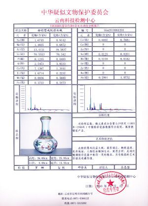 清代婴戏蒜头瓶科学检测