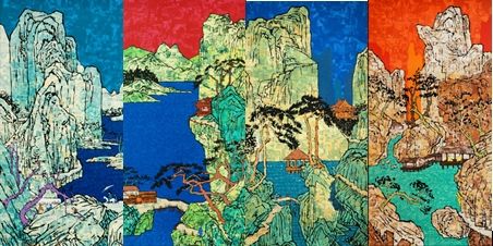 薛松的“四季”系列(藏品编号：145412001、145412002、145412003、145412004)是艺术家用焚烧和拼贴这种独特的艺术语言，将历史图像和文化碎片化，来解构前人、重建的新图像。