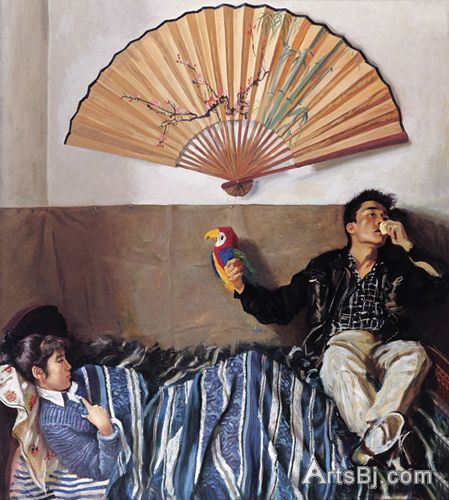 赵半狄 鹦鹉和扇子