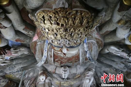 千手观音的主尊造像即将开始修复。 韩璐 摄