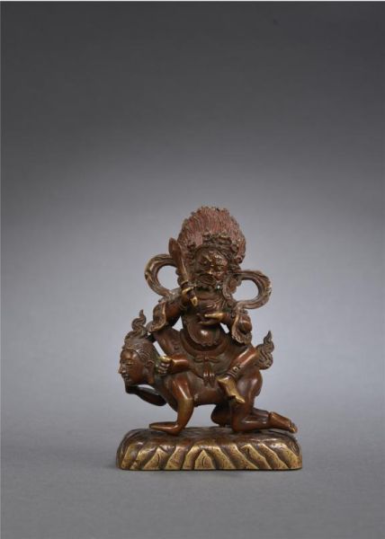 【精品欣赏】 清乾隆 铜罗刹天像  尺寸：H 11.5cm