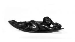 牛角手把件“福在眼前”