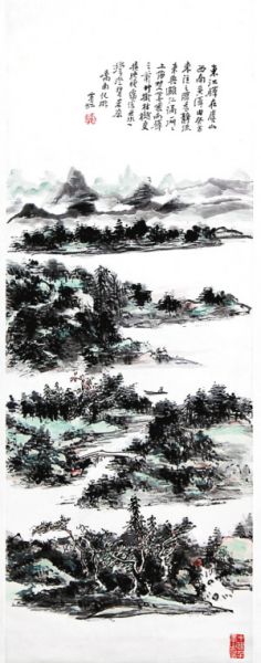 投资者对“南黄北齐”作品充满信心。图为黄宾虹作品《江上行舟图》。