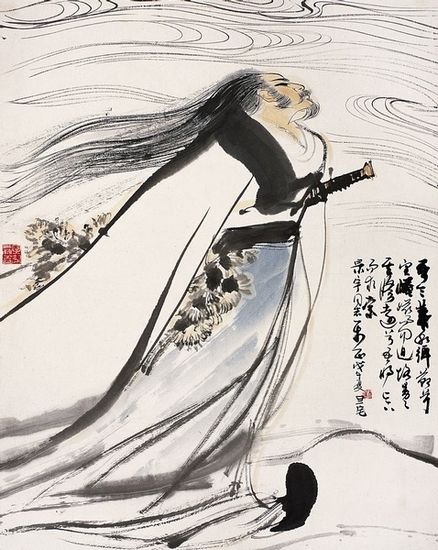 刘旦宅1978年作品，《屈原像?镜心》