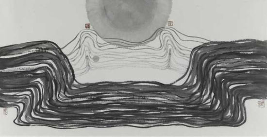 樊洲：月卧终南-68x138cm-纸本水墨-2015年
