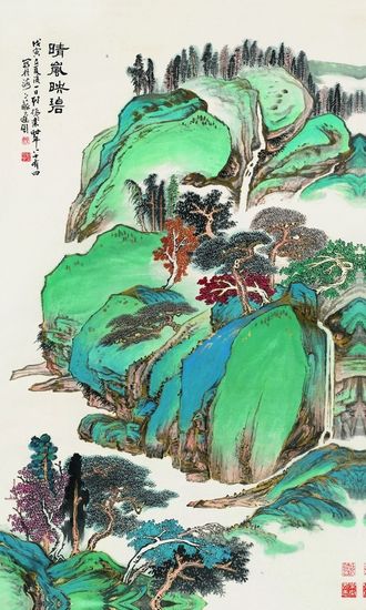 顾振乐的画作心源造化，法度谨严。