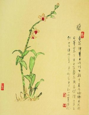 也墨此次展览中的花卉作品均为小幅绢本的花草写生。
