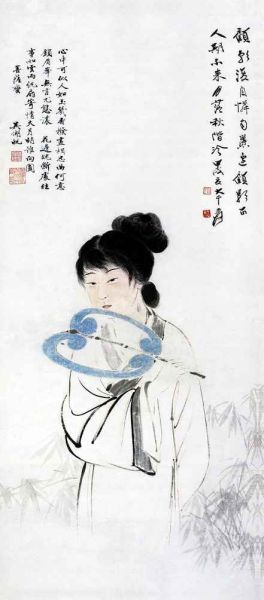张大千的《赠吴湖帆仕女图》，以高出估价3倍多的784万元成交。