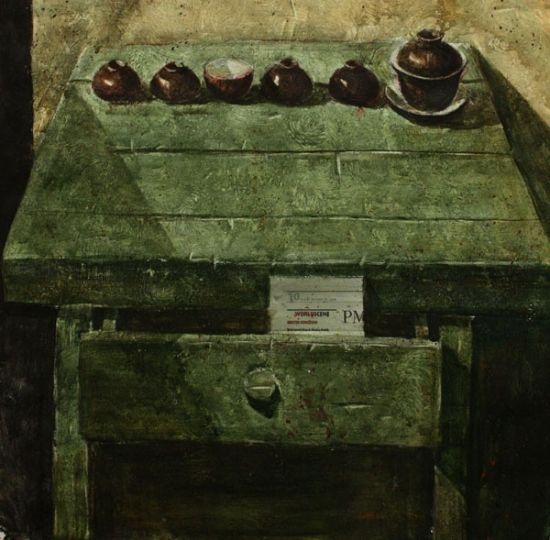 梁浩《茶具与白色标签》