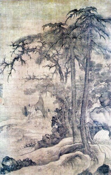 唐棣 霜浦归渔图 绢本水墨134×86.2cm 美国大都会博物馆藏