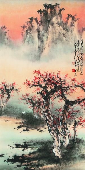赵少昂《春山晚照》由10万元起拍，最终以130万元响槌。