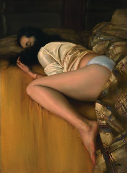 庞茂琨油画作品《难以醒来的早上》