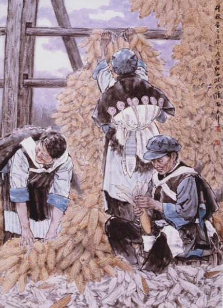 《纳西族-晴秋》苗再新 画