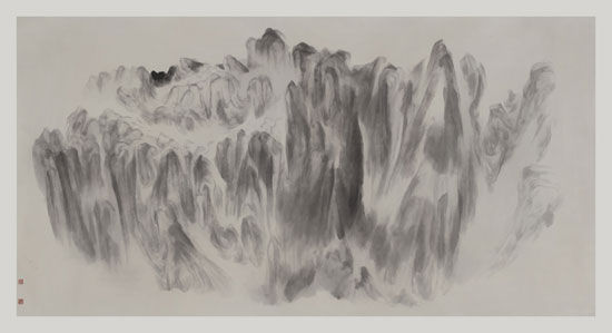 徐龙森山水画《莲花生峰》