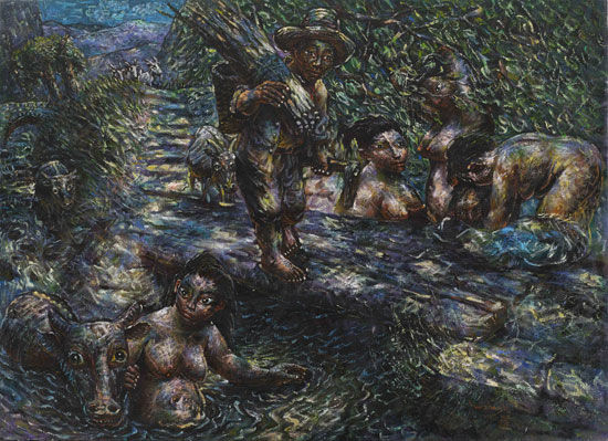 罗中立《浴》