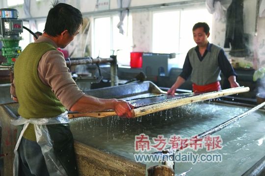 捞纸。