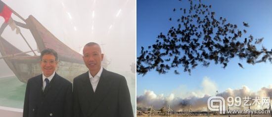 洛杉矶当代艺术博物馆馆长Jeffrey Deitch与蔡国强。