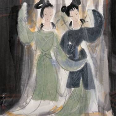 林风眠的《白蛇传》，纸本 水彩 92×123厘米 估价150万～200万元 上海崇源2005年标拍成交价200万元。