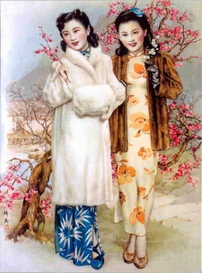 老上海画片上的新潮女郎。