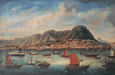 广州外销画《广州城外景》。