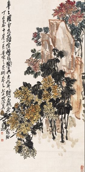 吴昌硕的《菊石图》
